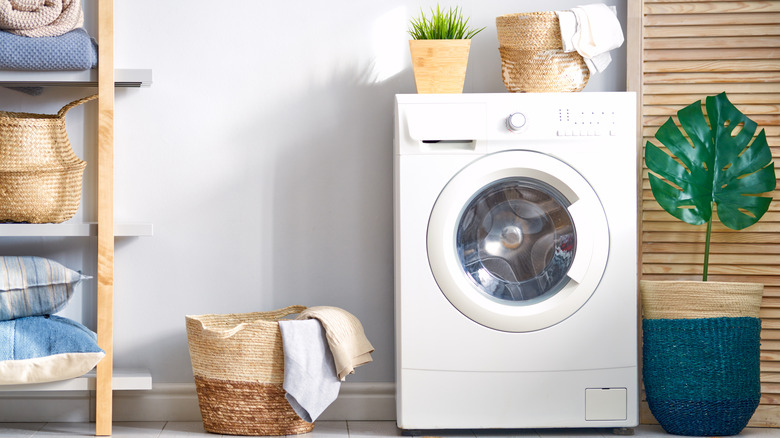 Washing machine in laundry room