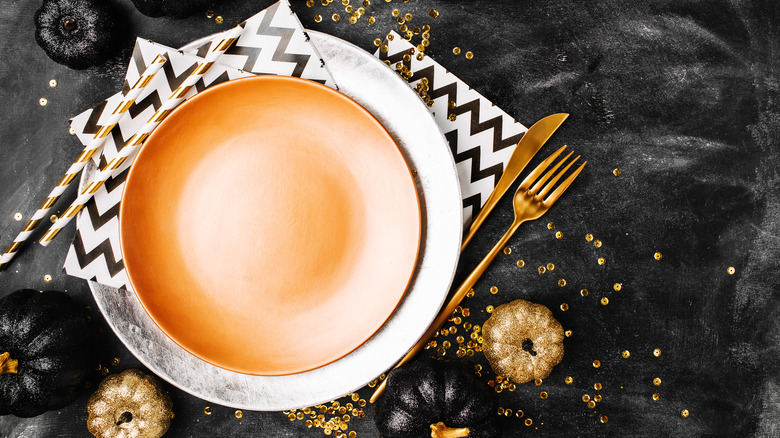 bold halloween table setting