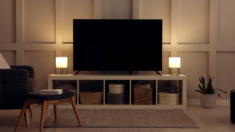 A TV stand with extra storage space