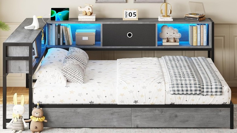 Beds with bookshelves