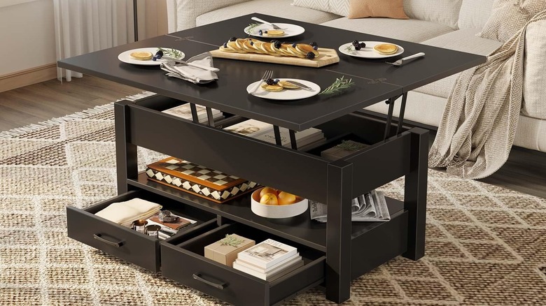 Coffee table with storage space