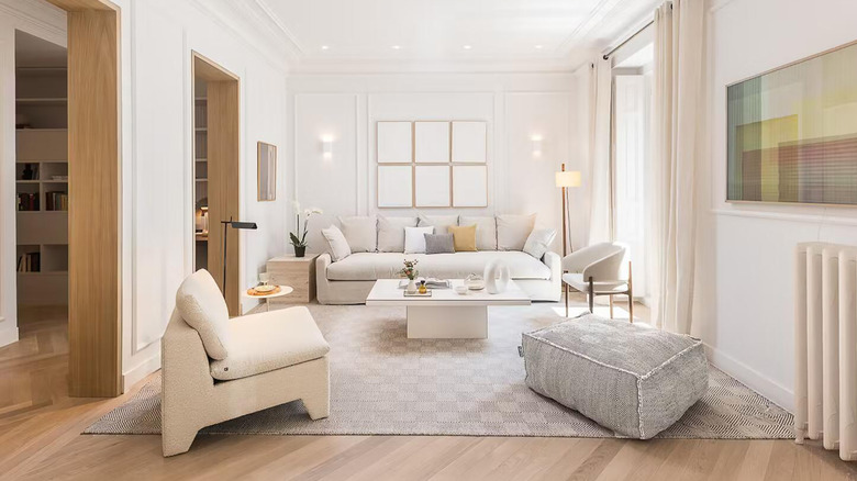 Modern luxury apartment interior in minimal scandinavian style