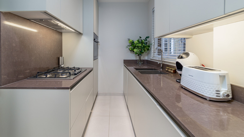 Narrow galley kitchen