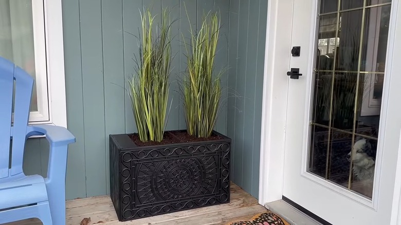 A planter box made from a repurposed filing cabinet