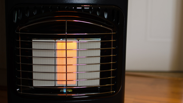 A gas heater inside a home