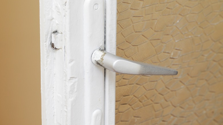Sloppy painting on door handle