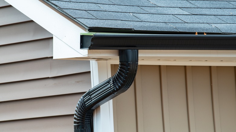 rain gutter attached to home