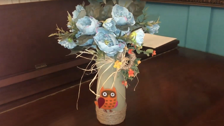 DIY coffee creamer bottle vase
