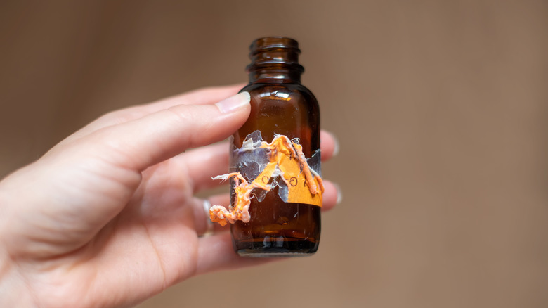 ripped label on jar