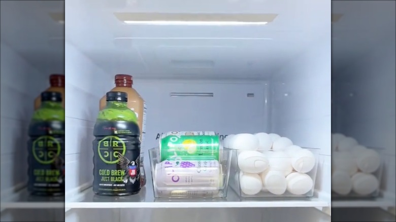Clear plastic bins in refrigerator