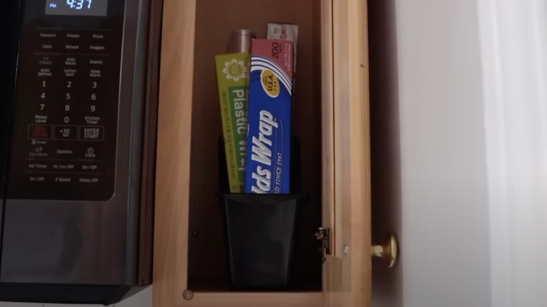 aluminum foil boxes in book bin