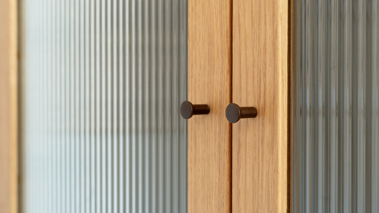 Interior cabinet doors with fluted glass