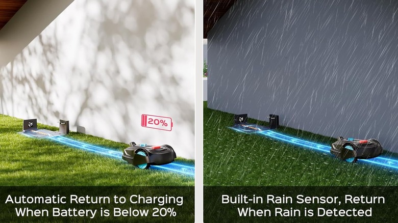 M800 Plus returning to charging dock when battery is below 20% and in the rain