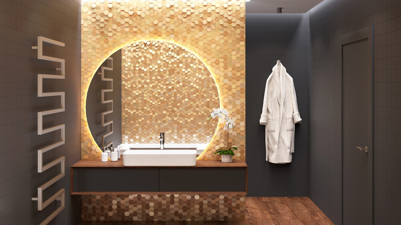 black and gold bathroom