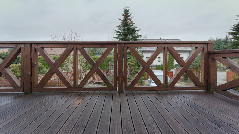 x-crossed deck railing