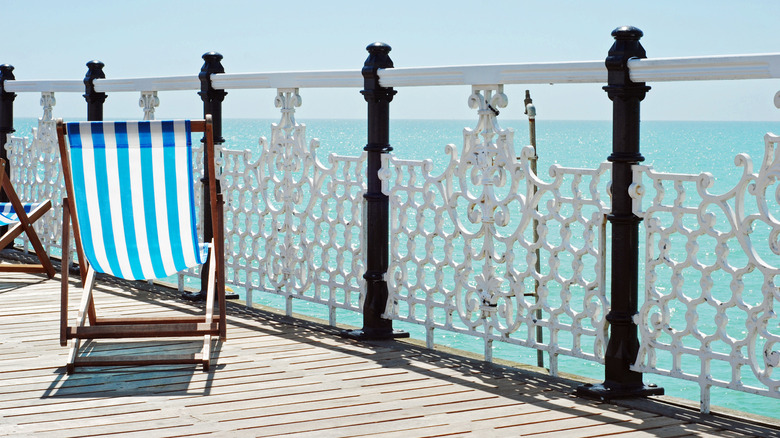 white and black deck railing