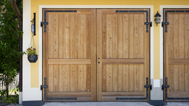 wooden garage door