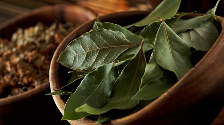 Bowl of bay leaves