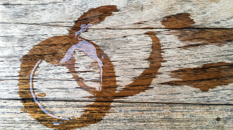 Water stains on wooden table