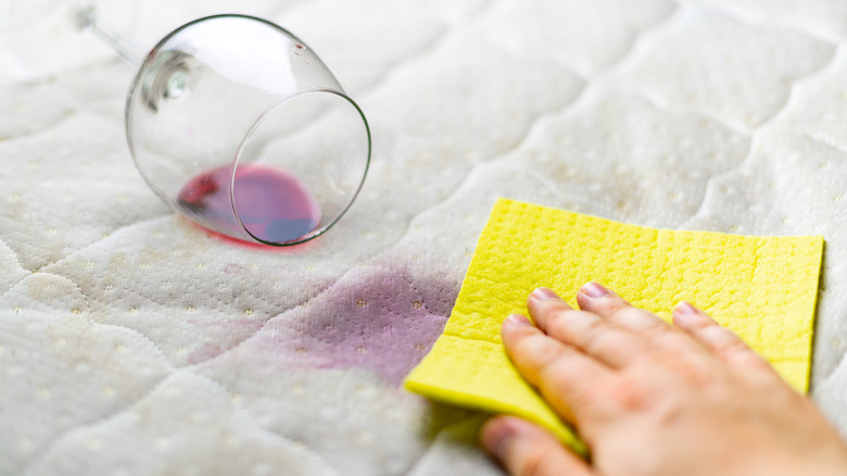 blotting mattress wine stain