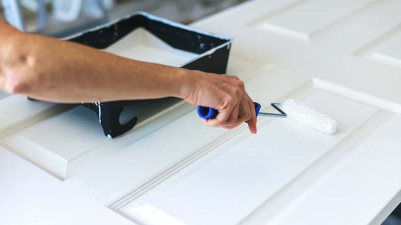 painting door white paint 