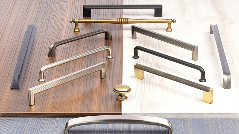 selection of metal cabinet pulls