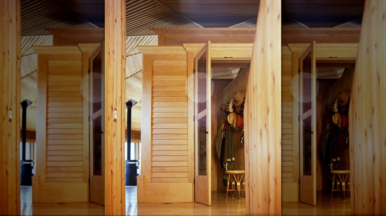 Wood drenched entryway