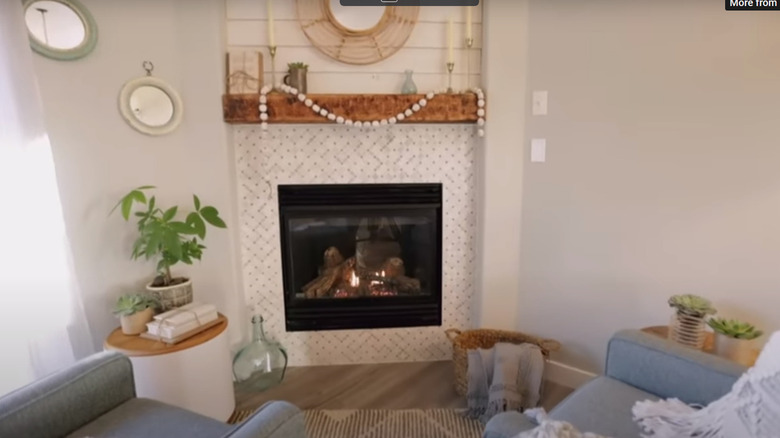tiled fireplace