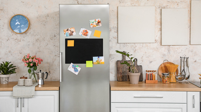 fridge with photos