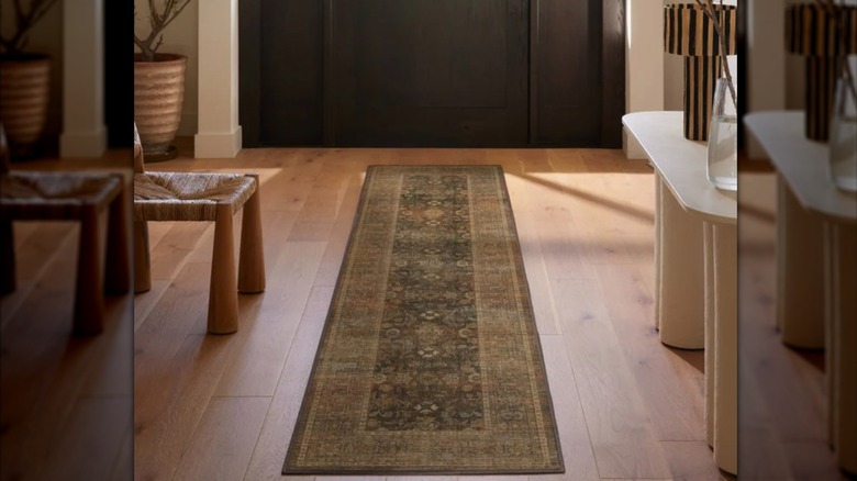 Ruggable runner in an entryway