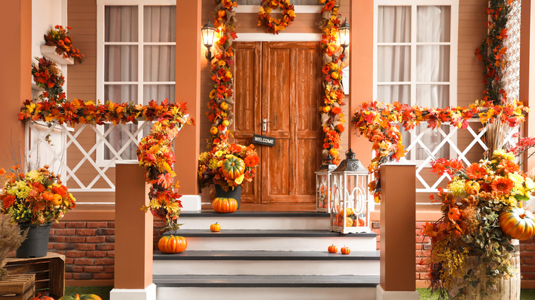 Autumn season front porch