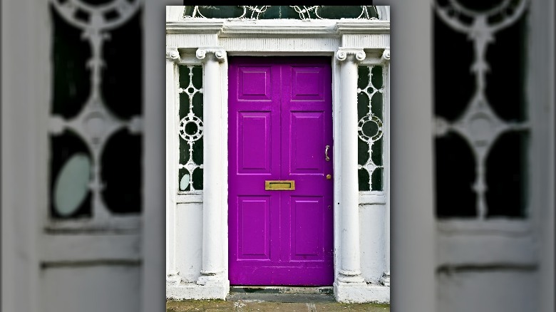 White house purple front door