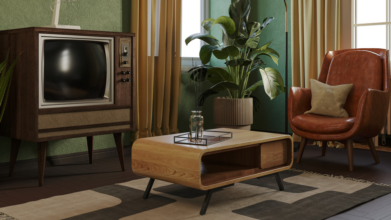 Typical mid-century modern furniture from the 1940s and 1950s