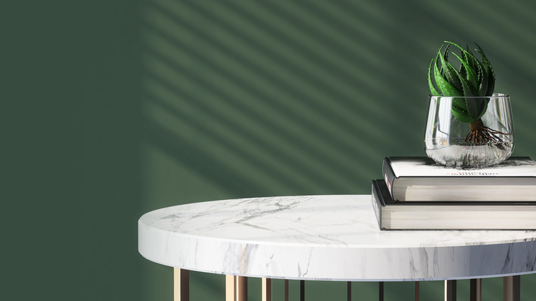 White marble coffee table