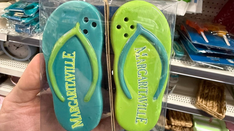 the flip flop salt and pepper shakers from Jimm Buffett's Margaritaville collection from Dollar Store