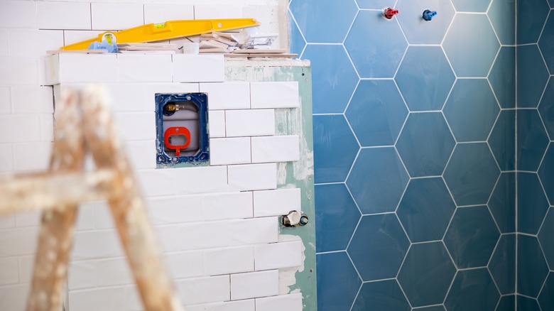 Dramatic tiled shower