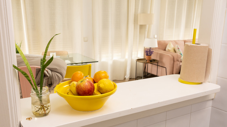 A kitchen pass-through window