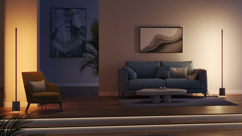 Govee floor lamps in living room