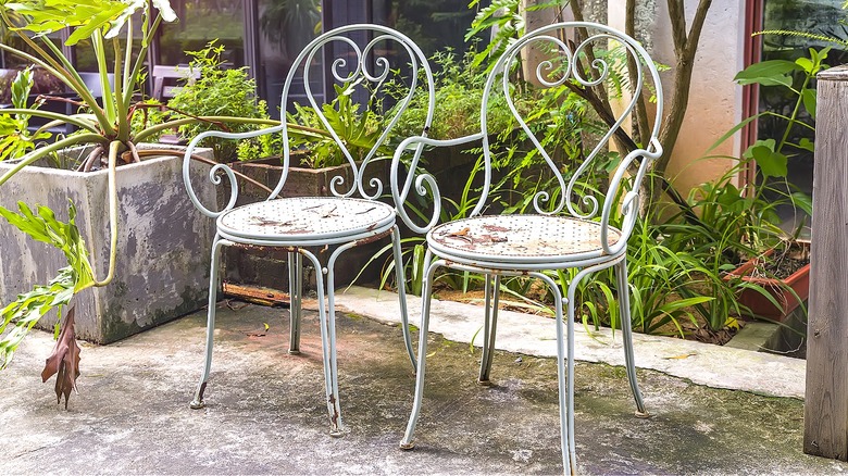 Rusted outdoor chairs