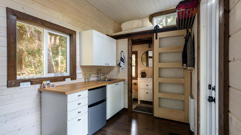 modern tiny home kitchenette