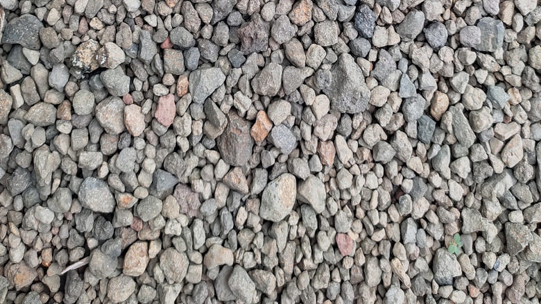 A closeup shot of rough, angular gravel