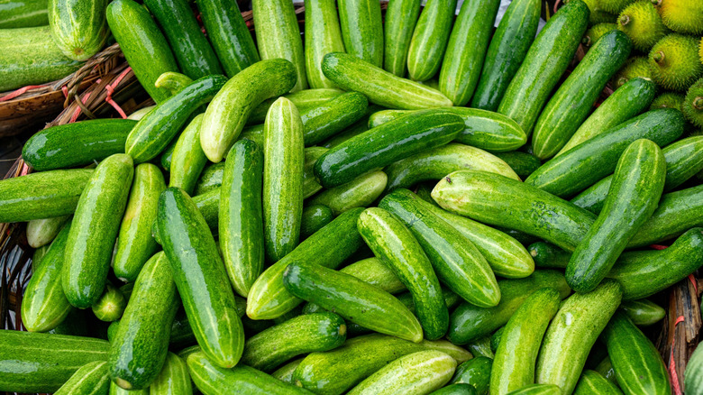 A pile of cucumbers