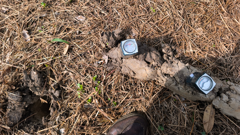 A portable pH test in soil