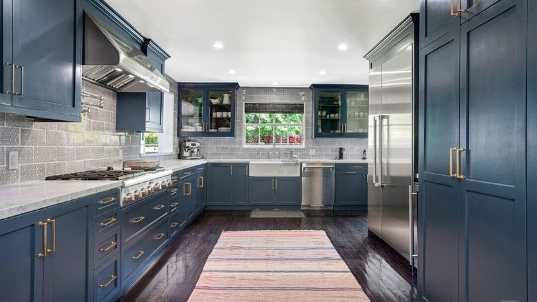 dark blue kitchen
