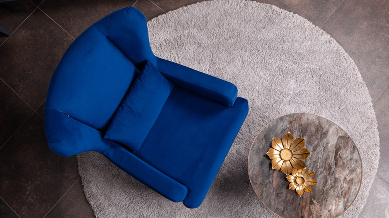 blue arm chair 