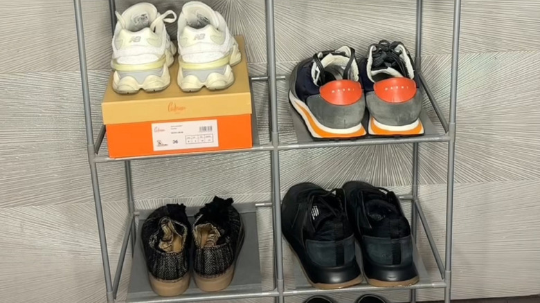 6-Cube storage rack being used as shoe storage