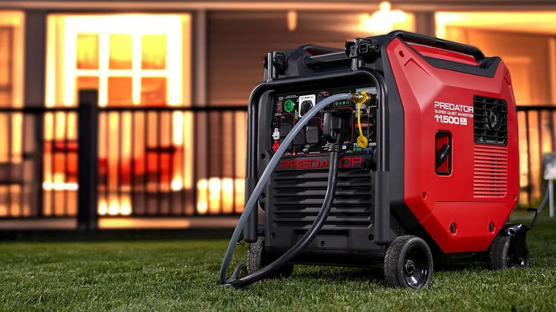 The Predator 11,500 Watt tri-fuel generator from Harbor Freight