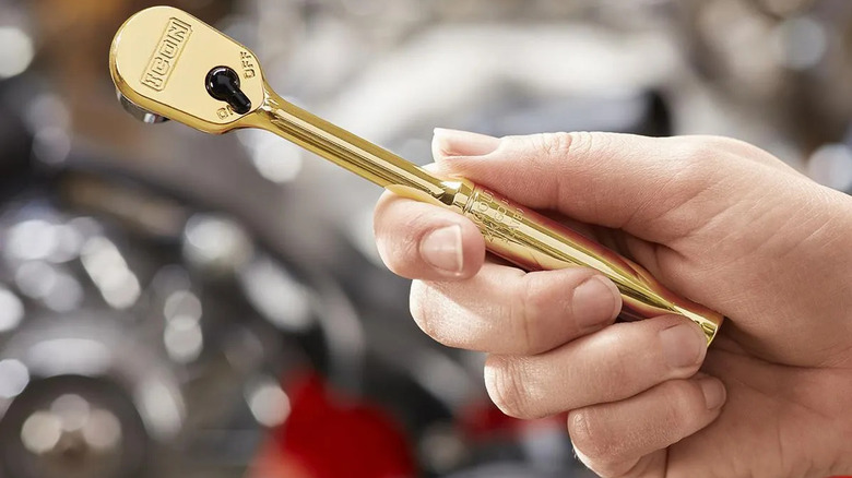 Harbor Freight's Icon ¼-inch drive professional special edition gold plated ratchet