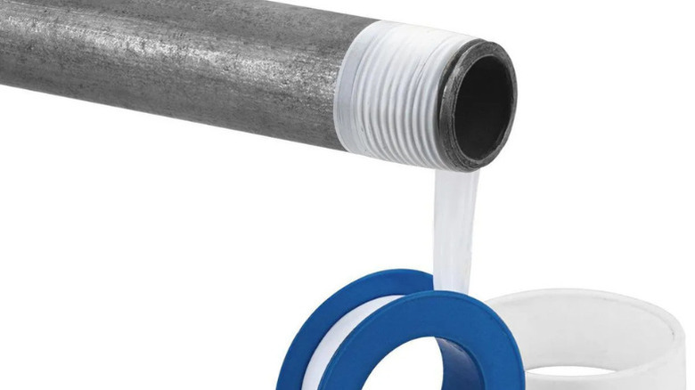 HFT's Thread Seal Tape on the thread of a metal pipe