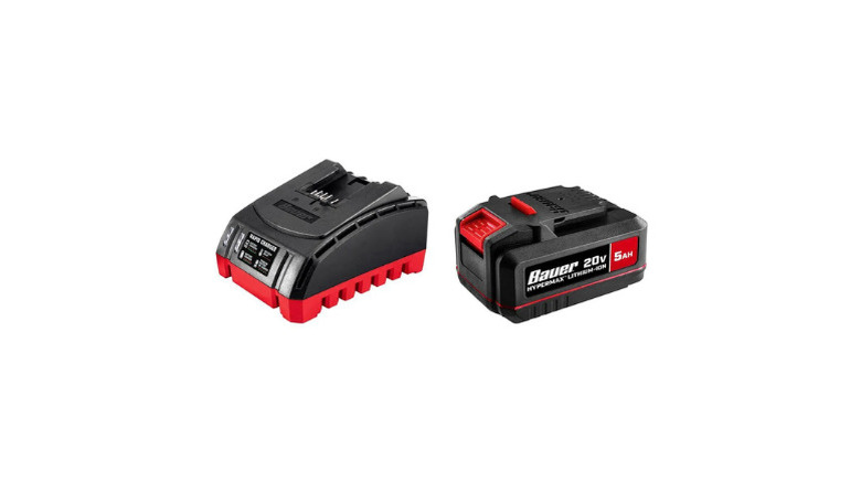 Bauer's 20V 5Ah Lithium-Ion Battery and Charger Kit on a white background
